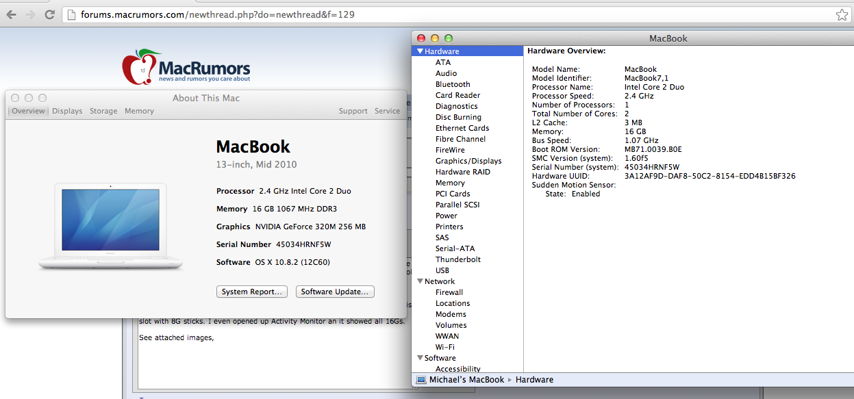 svag undersøgelse taske 16GB RAM in a Mid 2010 MacBook Pro | MacRumors Forums