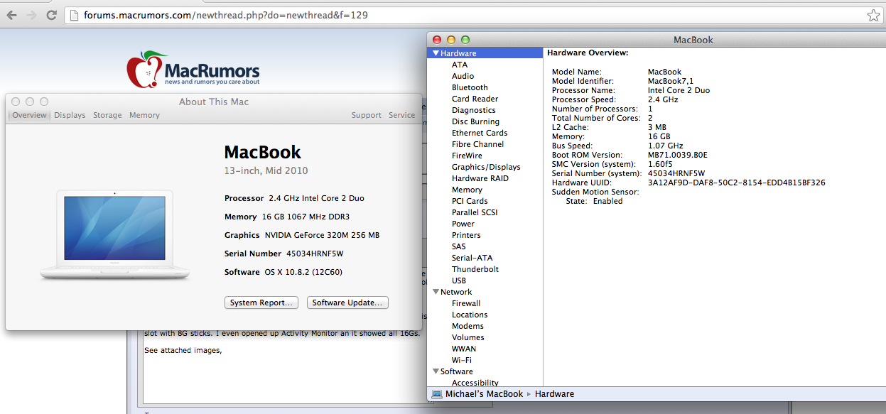 16GB RAM Mid 2010 MacBook | MacRumors Forums