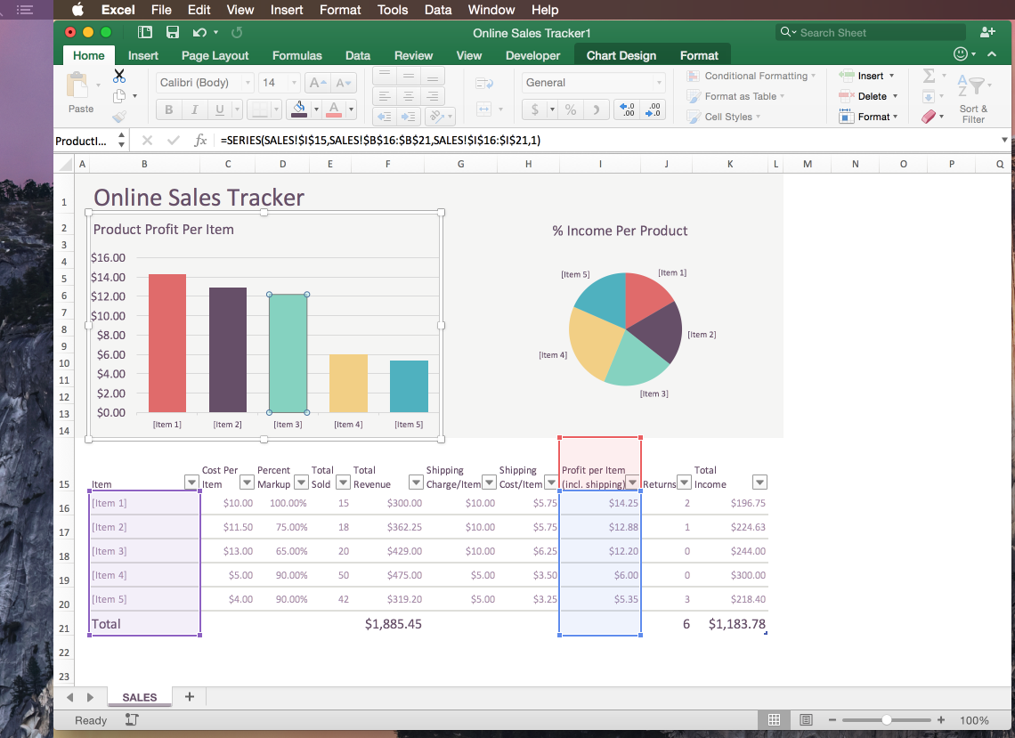 Pivot Chart Mac Excel 2016