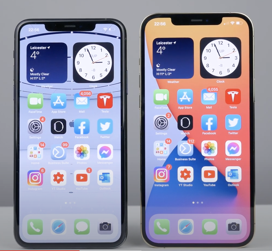 Iphone 11 Pro Max Next To Iphone 12 Pro Max Screen Size Difference Is Pretty Noticeable Side By Side Pictures Macrumors Forums