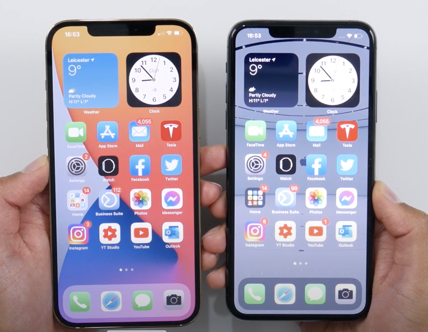 Iphone 11 Pro Max Next To Iphone 12 Pro Max Screen Size Difference Is Pretty Noticeable Side By Side Pictures Macrumors Forums