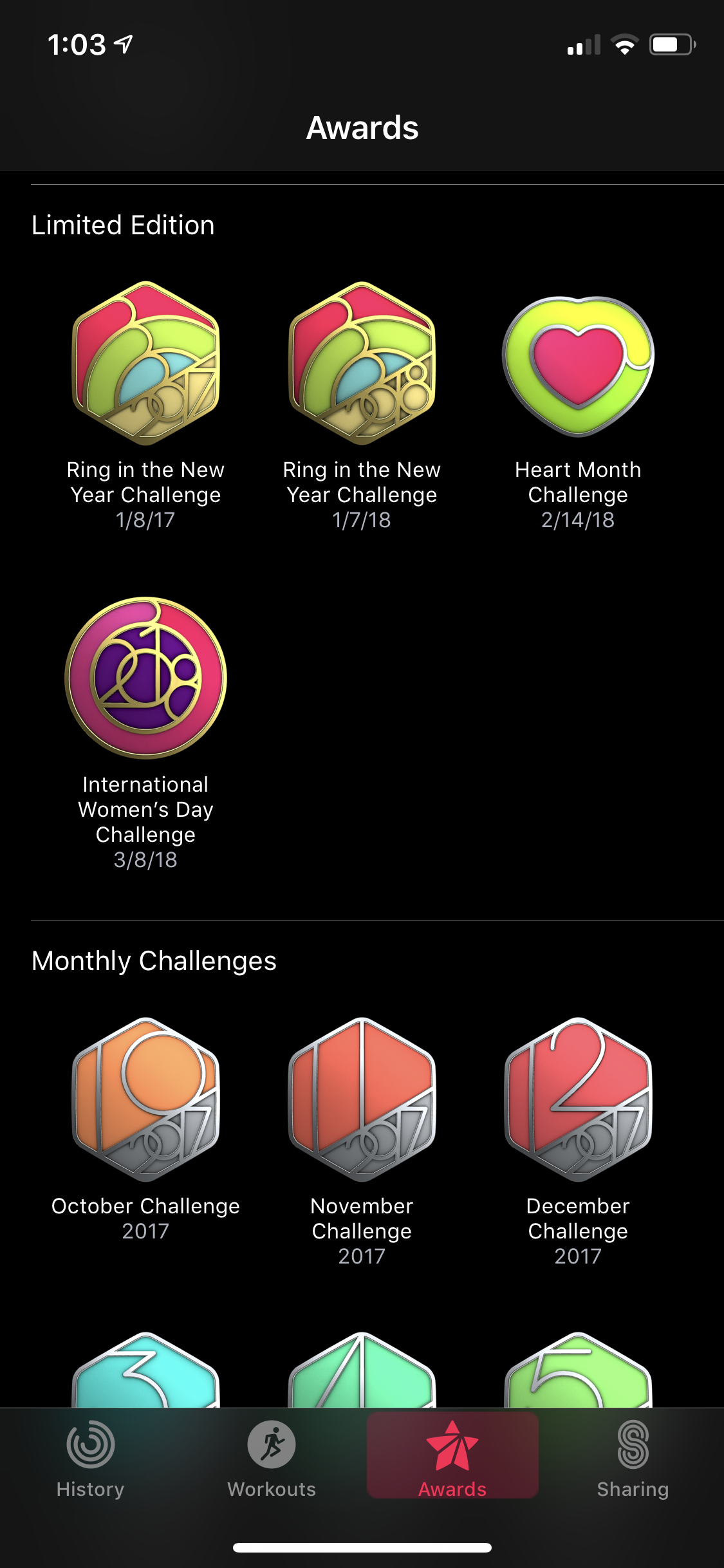 apple watch monthly challenge