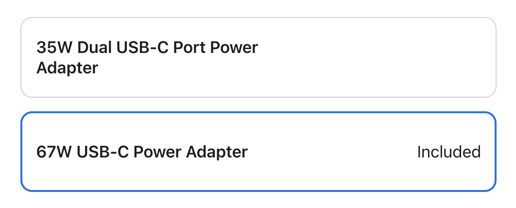 35W Dual USB-C Port Power Adapter and 67W USB-C Power Adapter