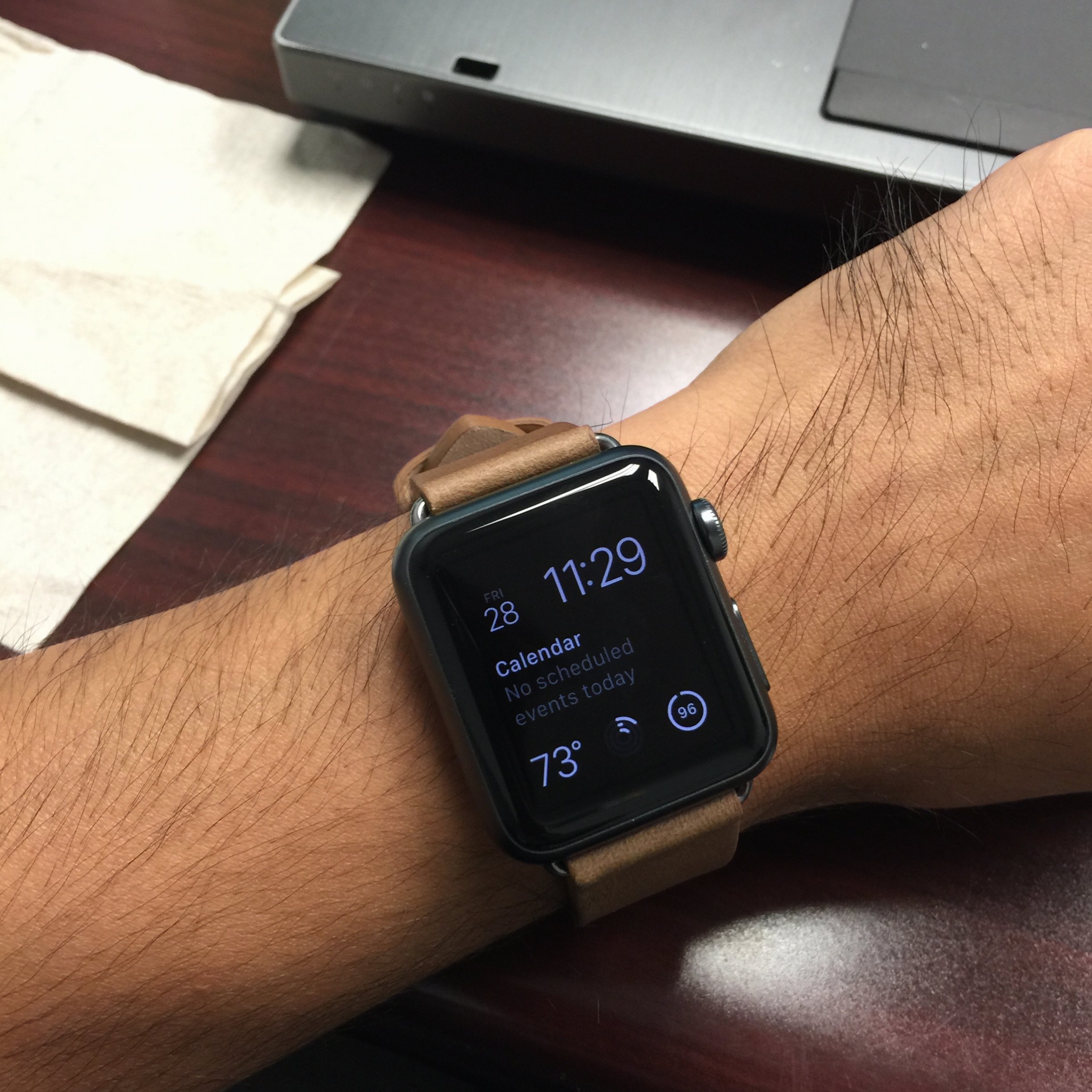 apple watch space grey leather band