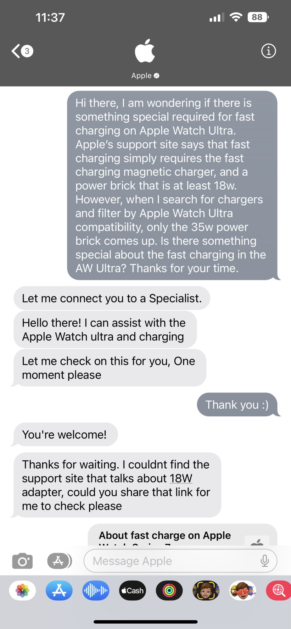 About fast charge on Apple Watch - Apple Support