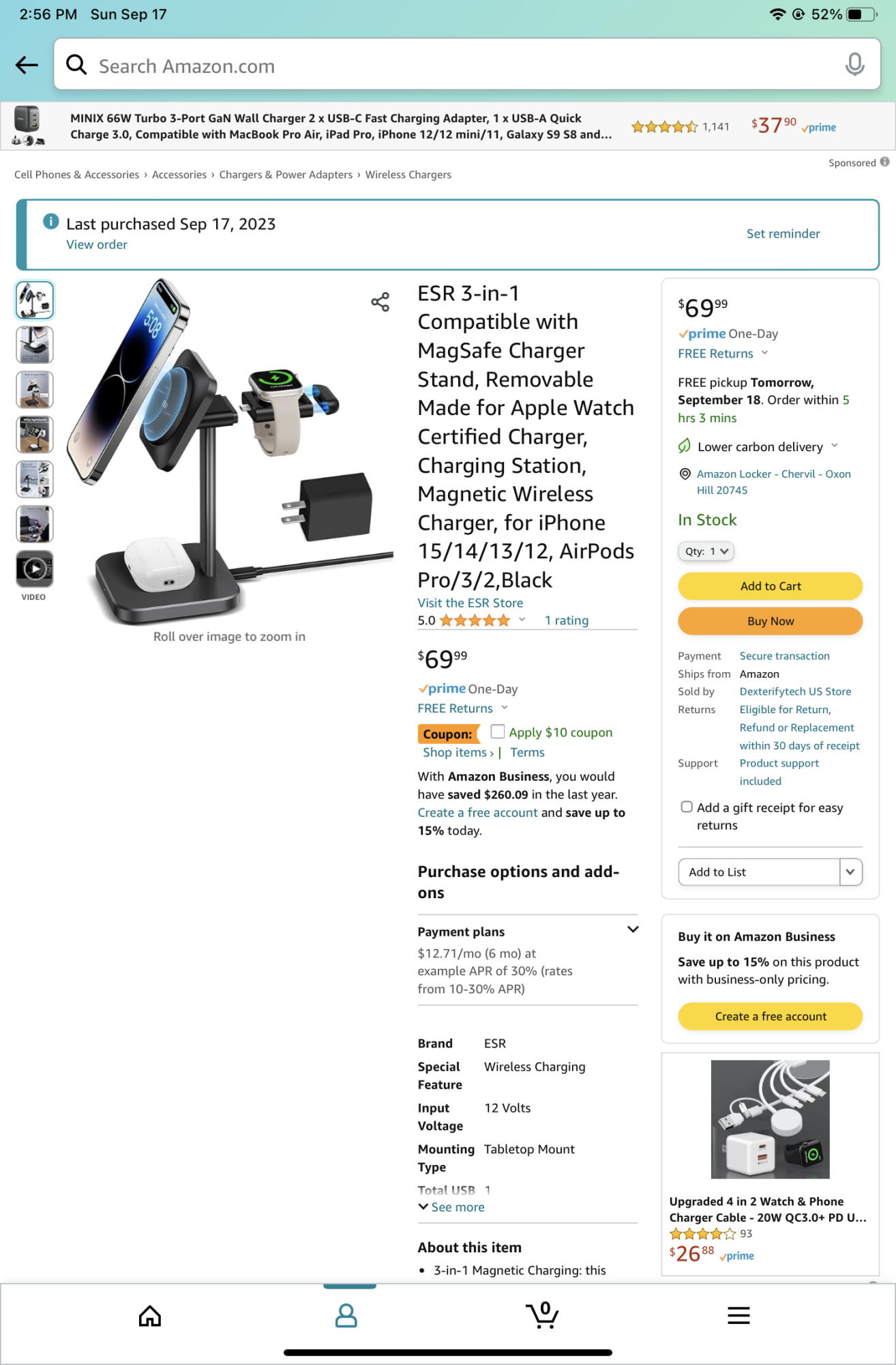 MagSafe Charger Stand, Anker 737 MagGo Charger, 3-in-1 Charging Stand with  MFi-Certified 15W Max Fast Charging, for iPhone 15/14/13/12 Series, Apple