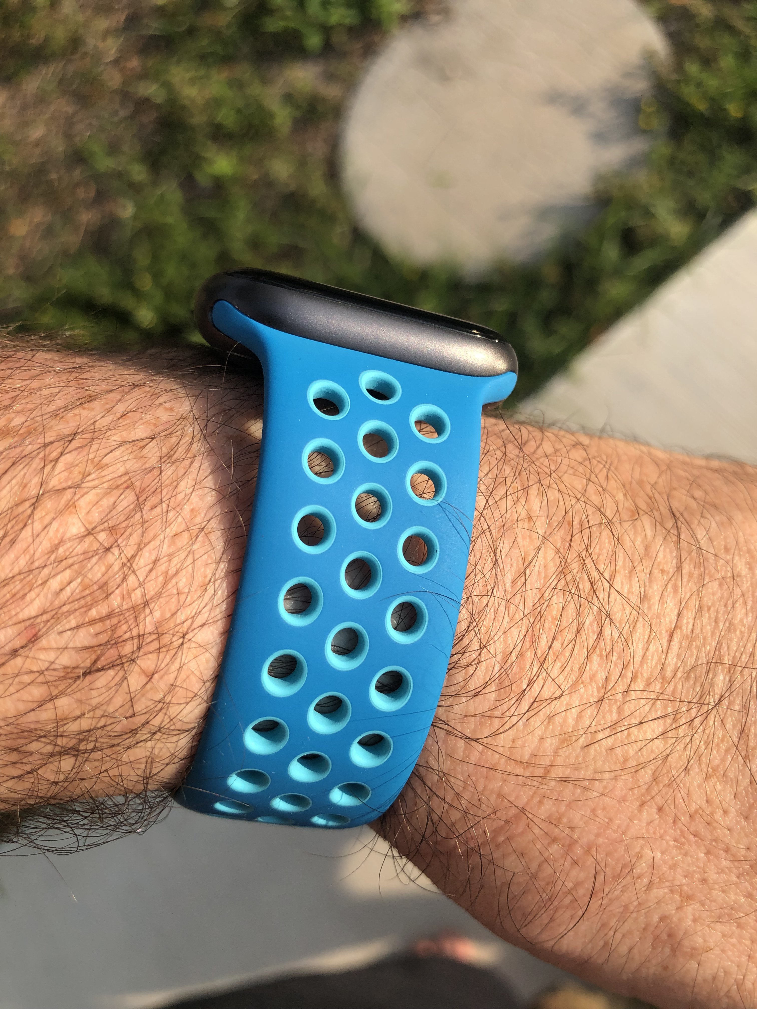 space gray with white band