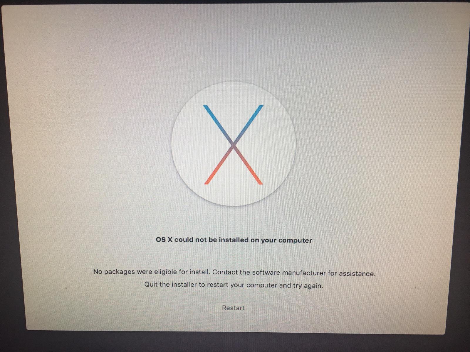 El Capitan Cannot Be Installed On This Computer