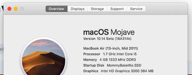 Disappointment That Mojave Will Not Work On A Mid 11 Macbook Air Macrumors Forums