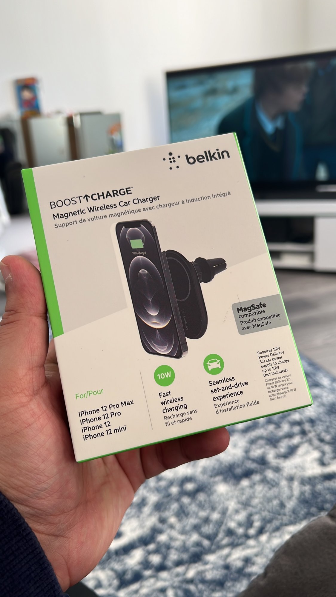 Belkin Support Voiture avec chargeur à induction BOOST Charge intégré 10 W