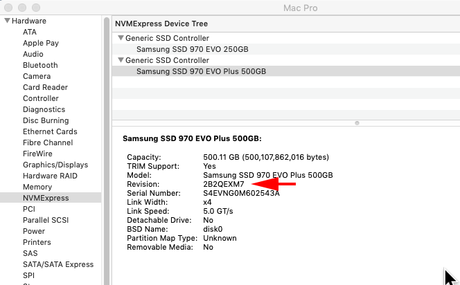 Ripples jet Paradise Samsung M.2 970 EVO Plus firmware upgrade problem solved | MacRumors Forums