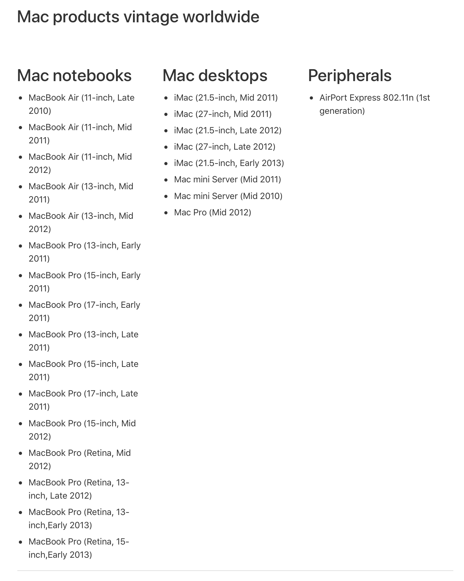 Isn't the 2012 MBP (non retina) 13" Listed as Vintage? | MacRumors Forums