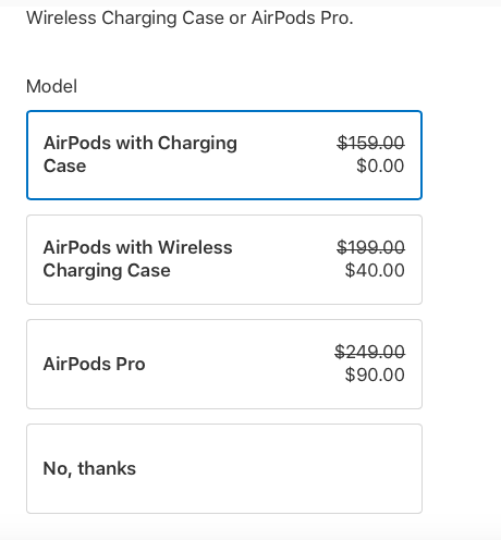 Ipad free airpods