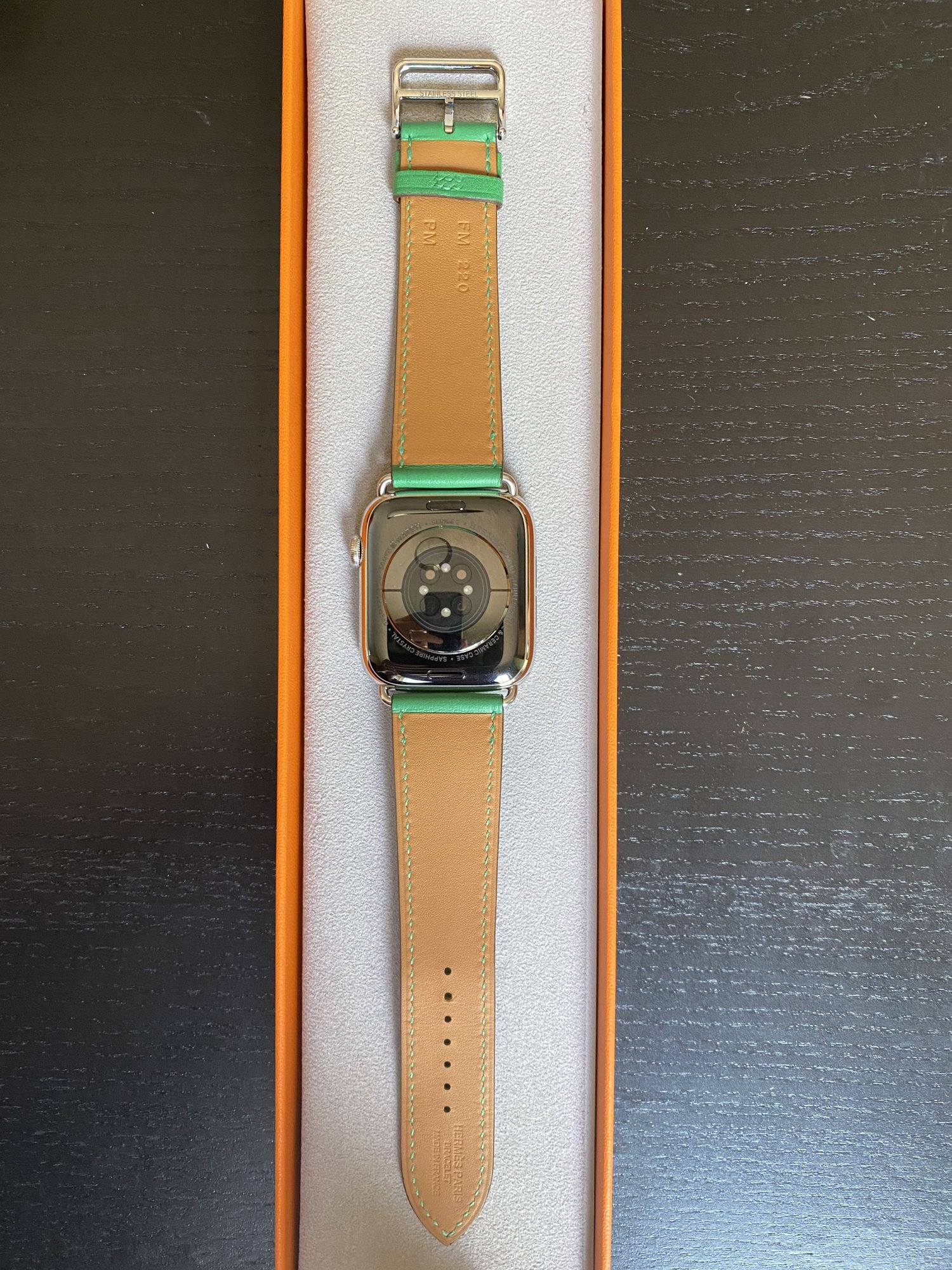 Buy French Barenia Leather Apple Watch Band in Fauve Color
