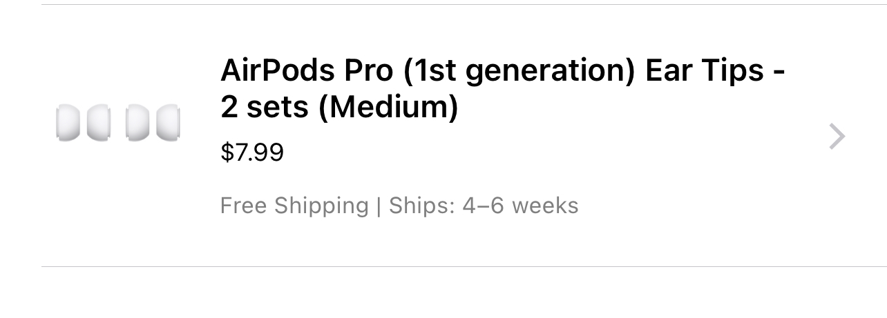 AirPods Pro (1st generation) Ear Tips - 2 sets (Medium)