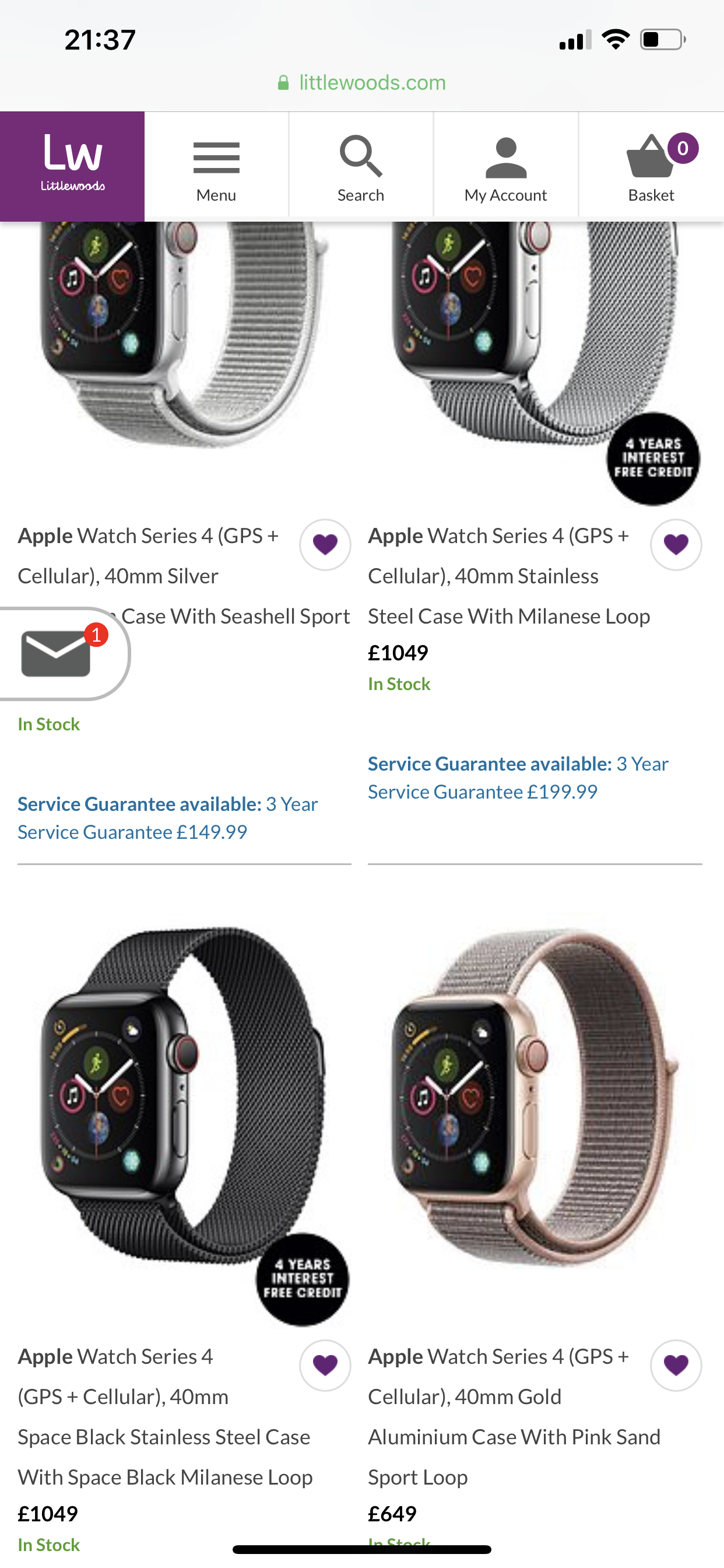 apple watch series 4 interest free credit