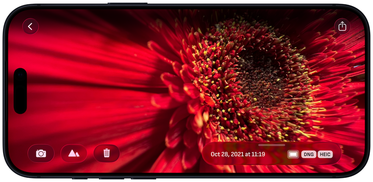 iOS 26 Liquid Glass on Camera M camera app.