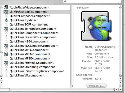 Quicktime Mpeg2 Component