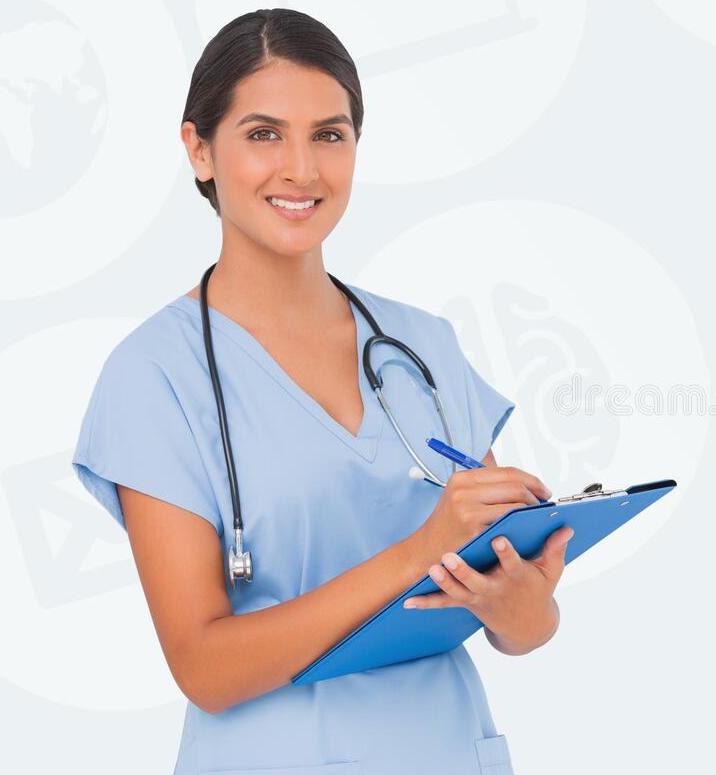 composite-image-smiling-nurse-writing-against-beige-66225485.jpg