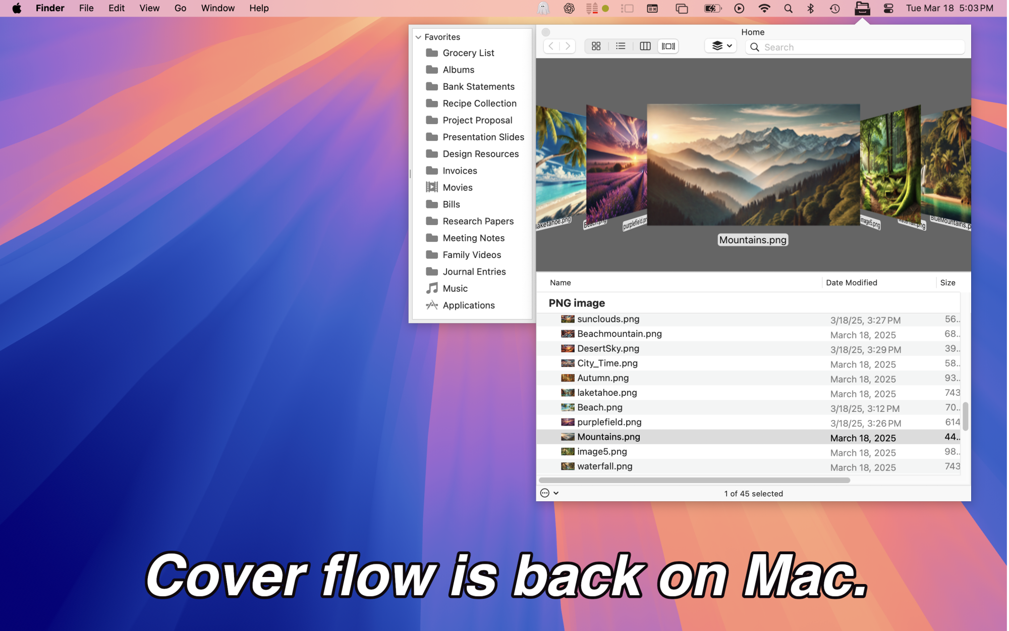 File Cabinet Pro for Mac brings back Cover Flow which is no longer available in Finder.