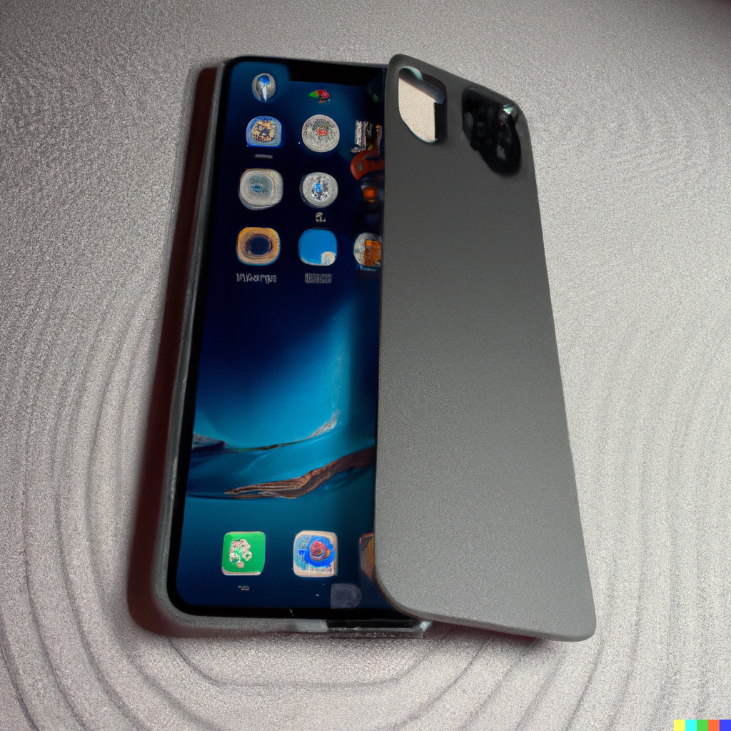 DALL·E 2023-03-16 14.59.02 - A slate gray Apple iPhone 14 Pro that's a foldable smartphone, op...png