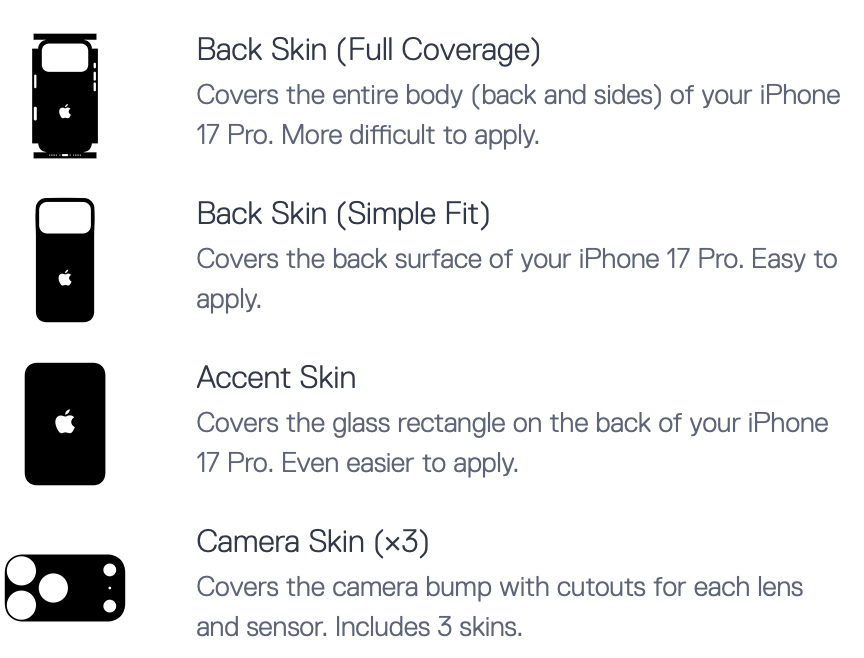 dbrand iPhone 17 Pro skin essential kit.png