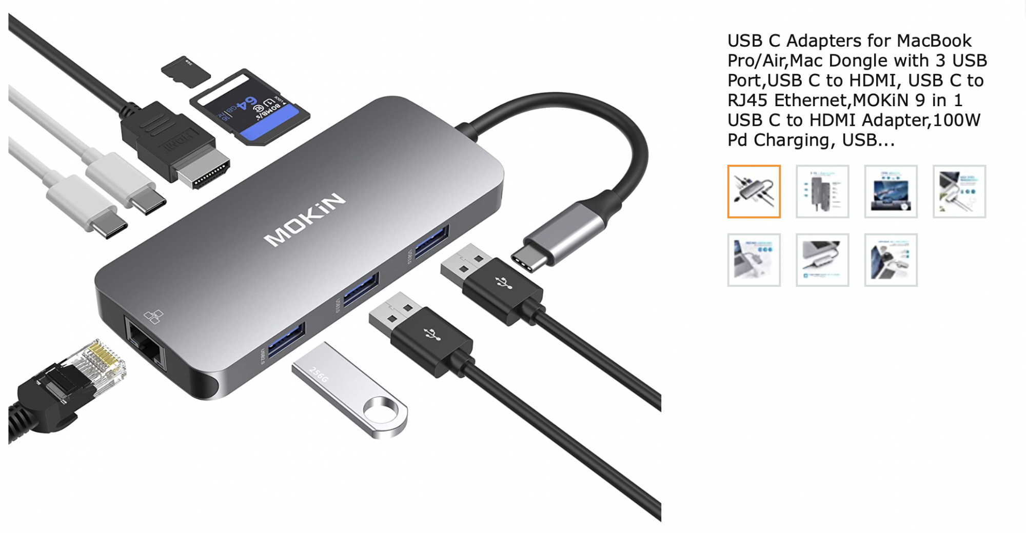 MOKIN 8 IN 1 MacBook Pro Adapter USB C Hub – Mokin