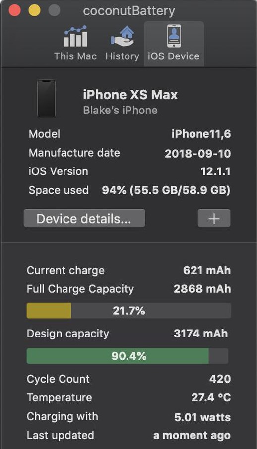 Bateria Apple iPhone XS MAX (3174 mAh)