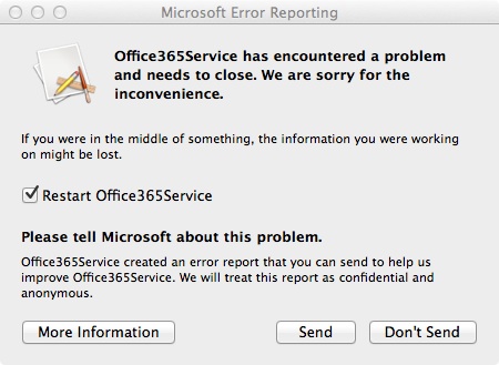 Microsoft excel 2011 for mac has encountered a problem and needs to close