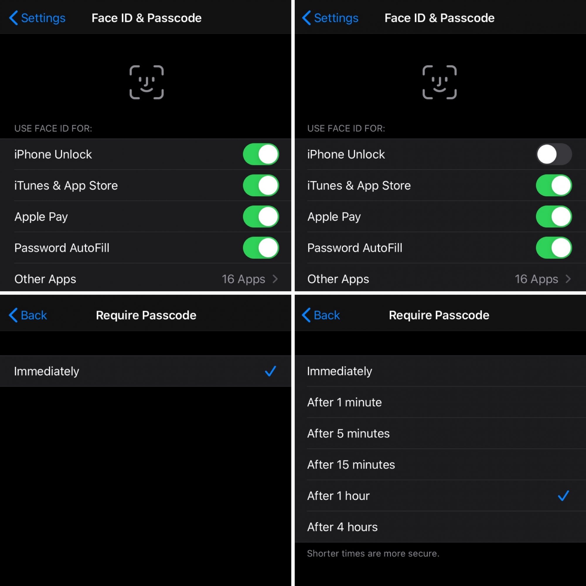 Face ID disables `Require Passcode after …` feature.jpg