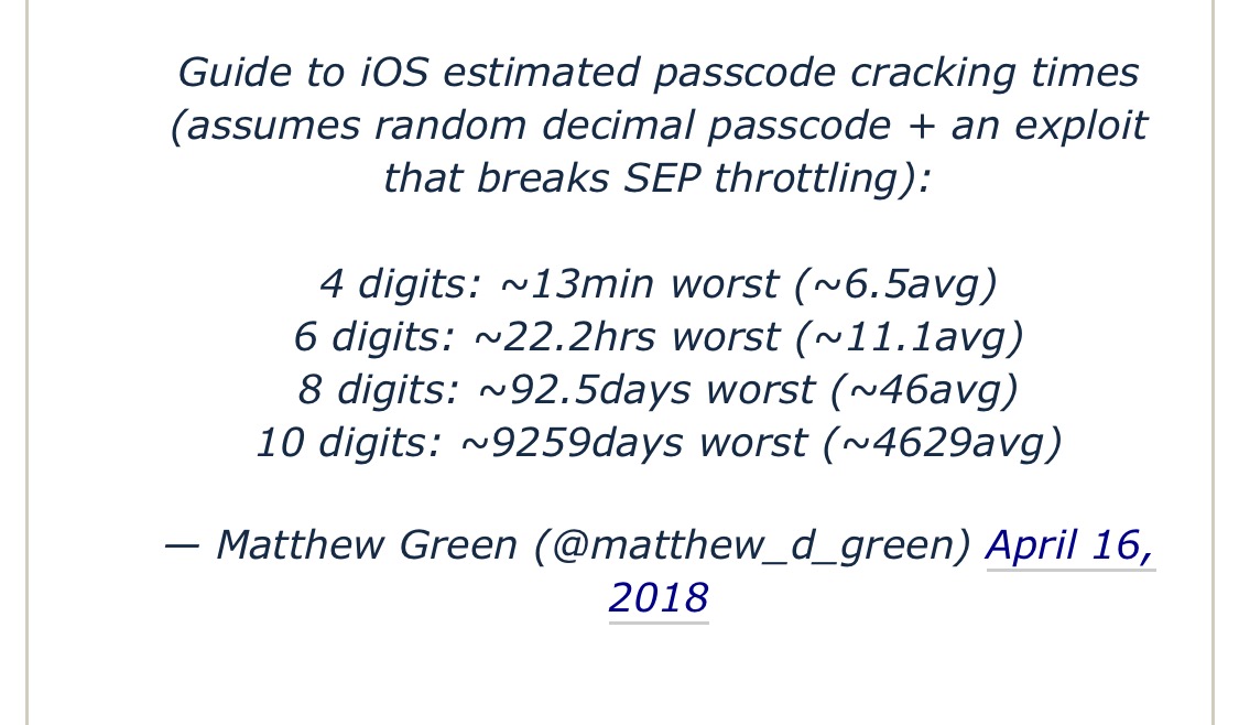 Guide to iOS estimated passcode cracking times.jpeg
