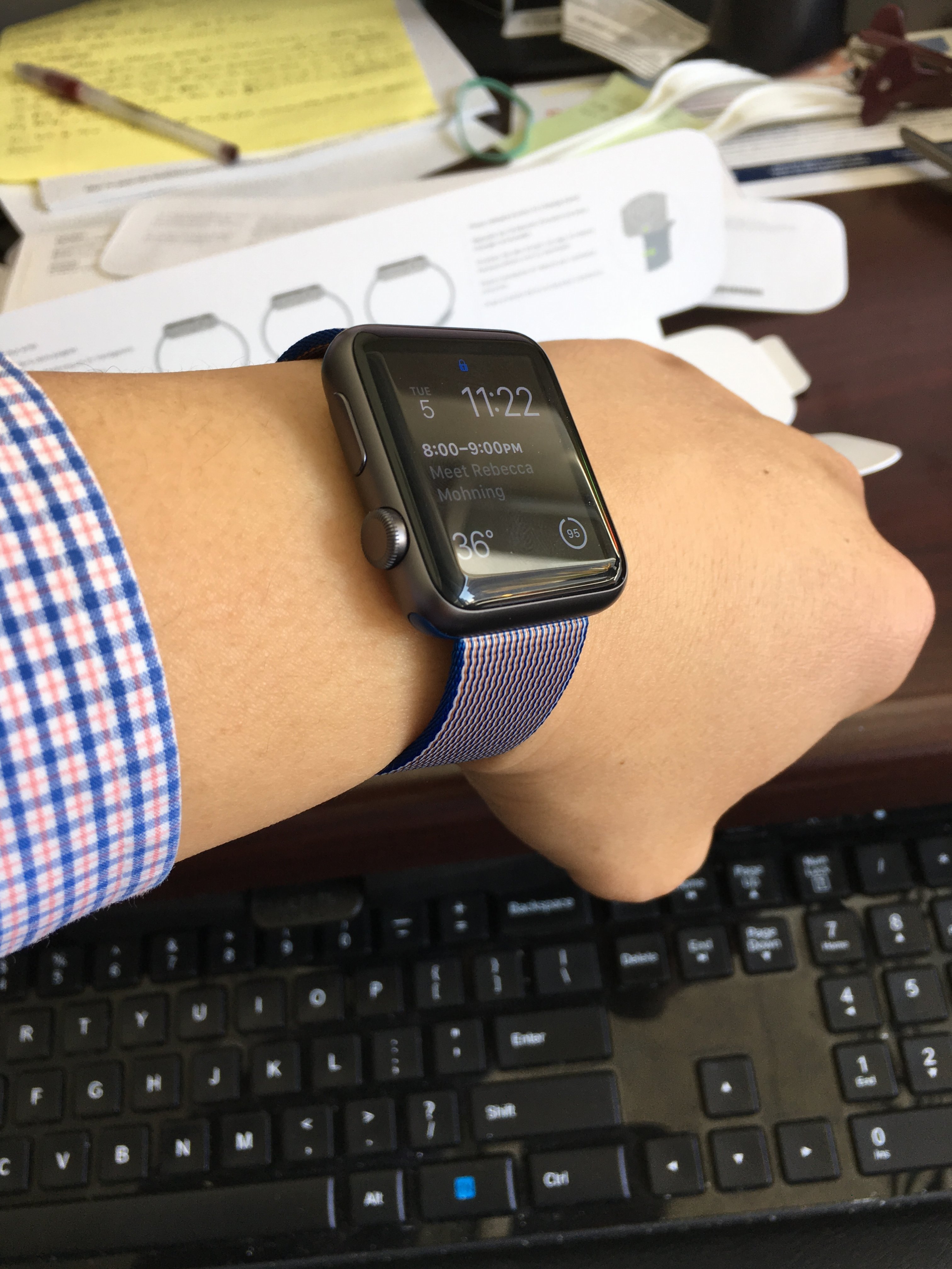 space grey apple watch gold band