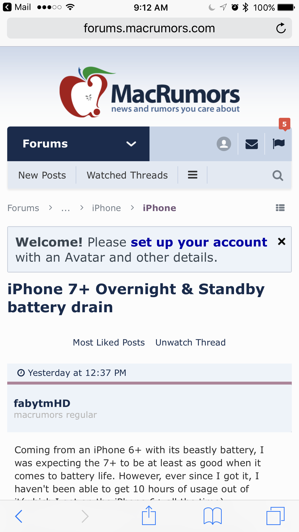 iphone 7 overnight standby battery