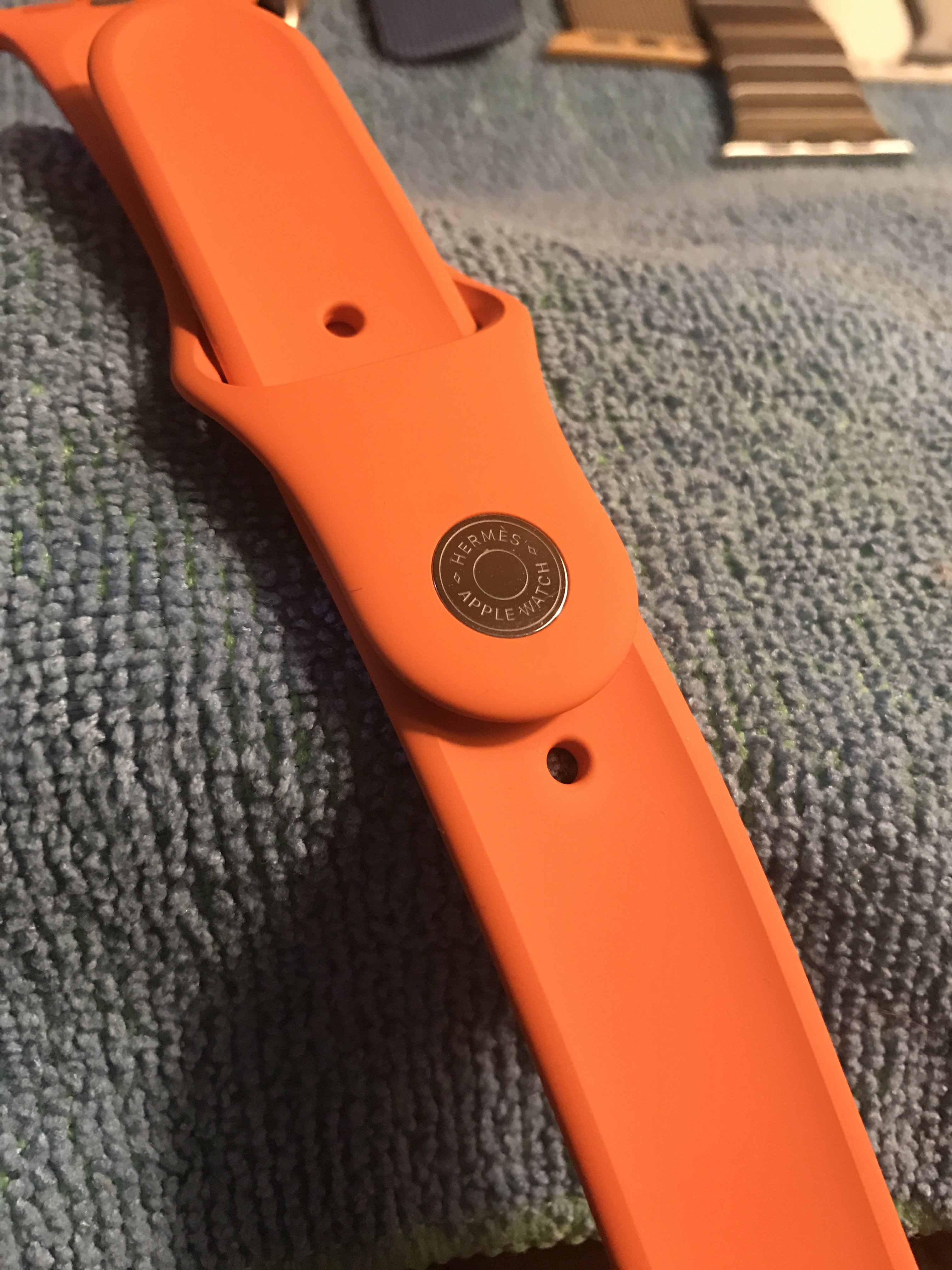 hermes orange apple watch sport band