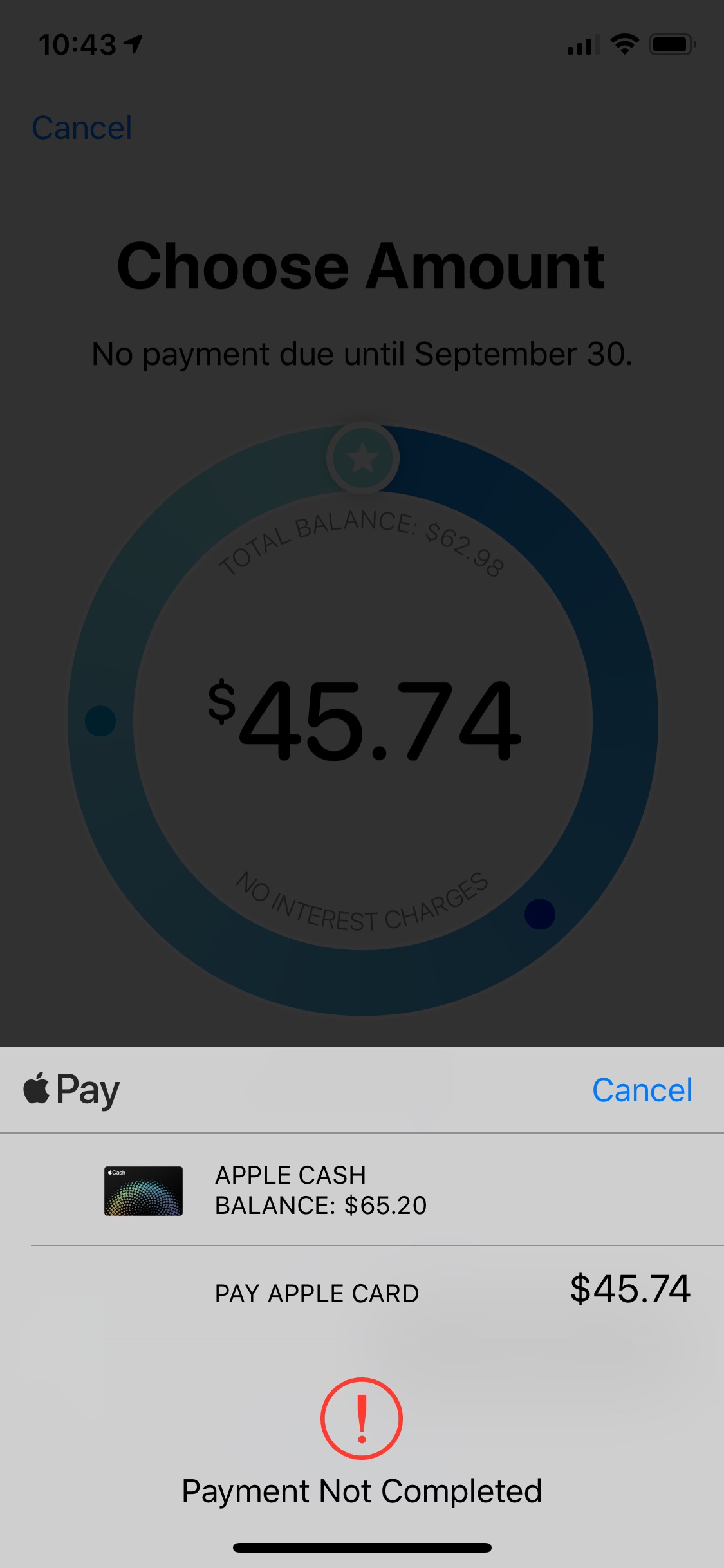 Payment could not be completed - Apple Community