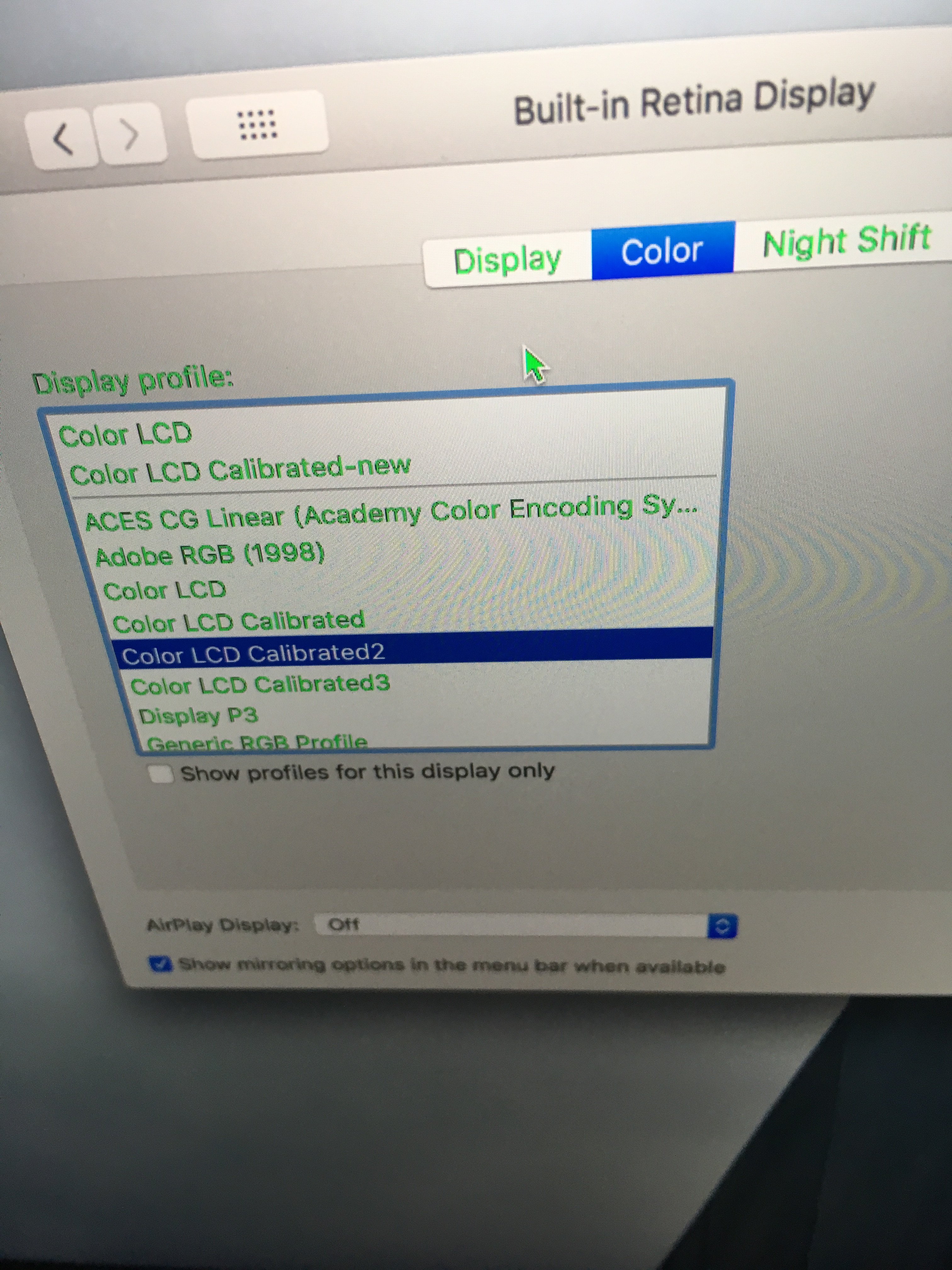 2018 macbook pro fishy display calibration MacRumors Forums