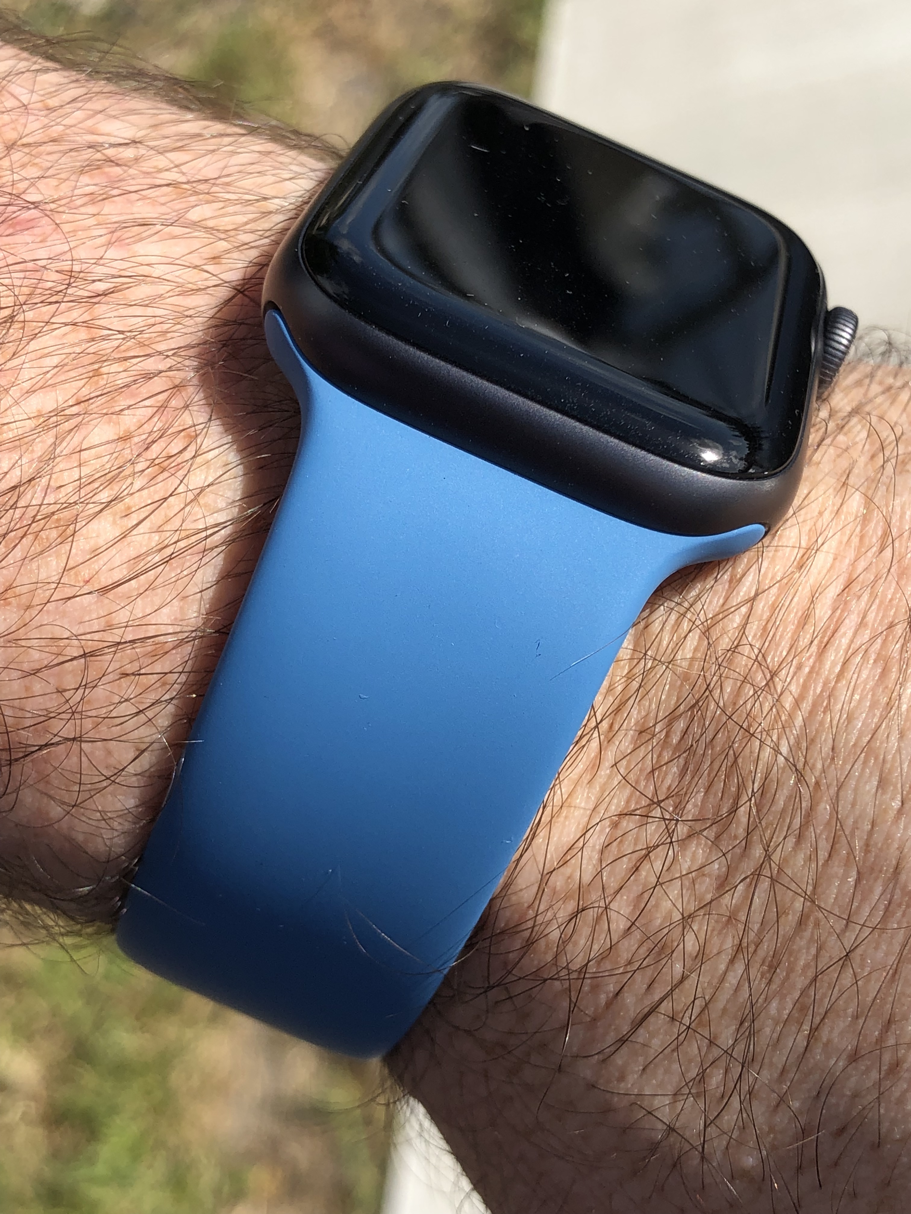 space gray with white band