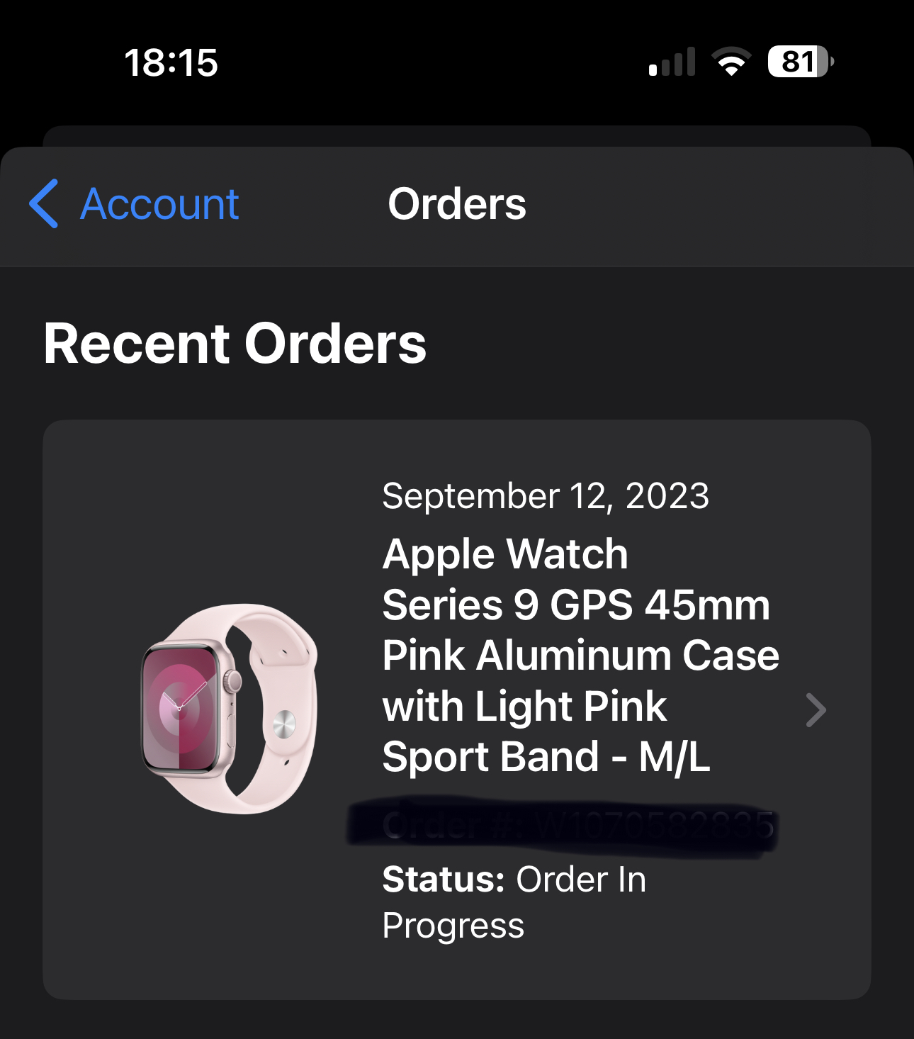 Apple Watch Series 9 GPS 41mm Aluminum Case with Sport Band By FedEx