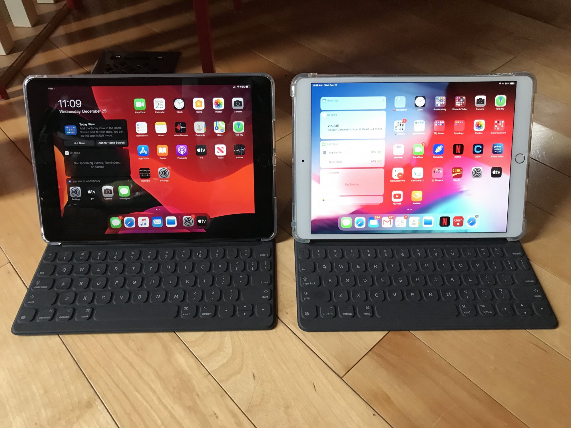 iPad 10.2" iPad Pro with Apple Smart Keyboards side by side (Pic!) | Forums