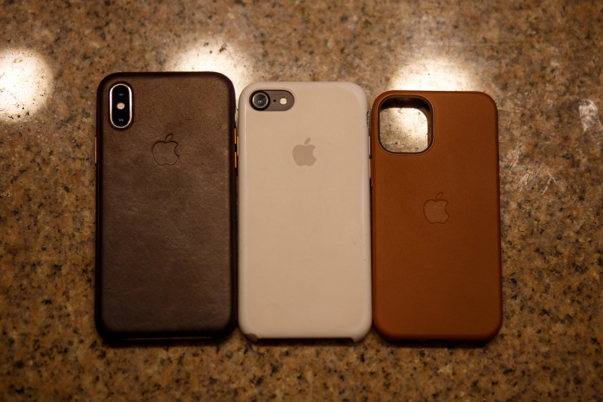 iPhone Case Compare Saddle Brown Leather new and old Xs 7 12 mini.jpg
