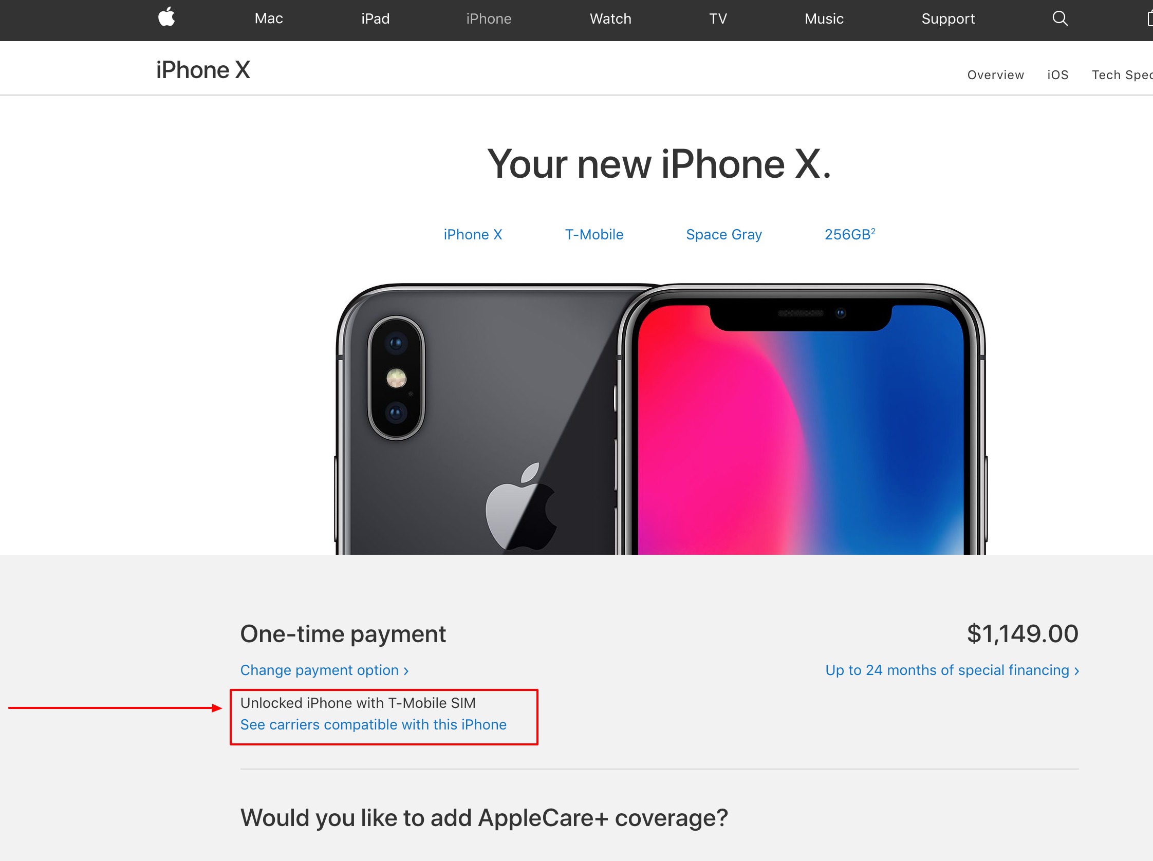 iPhone X 256GB Space Gray  GSM  T Mobile   Apple.jpg