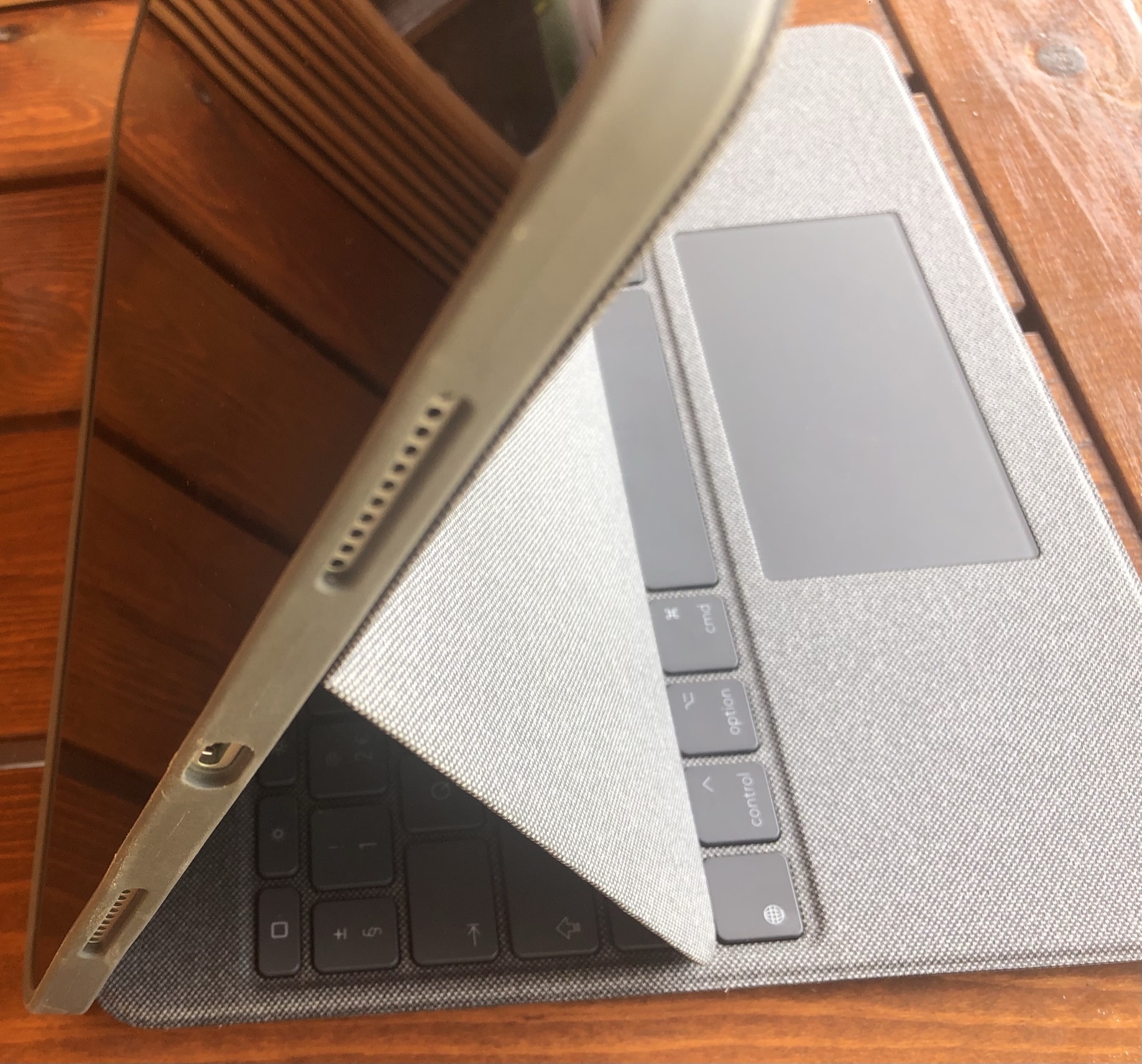 Misaligned case holes (Combo Touch iPad Pro 11). The microphone