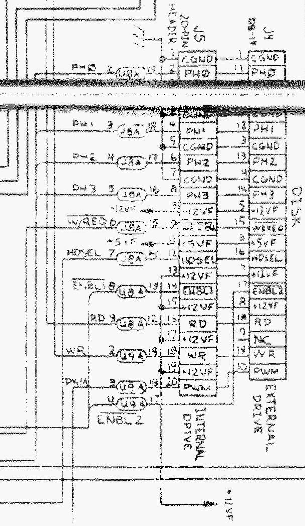 Mac Plus 050-0159-A Schematic Floppy Port Filter.gif