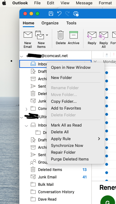 Stop Outlook 365 for Mac from deleting inbox mail after 30 days on M2 MB AIr?