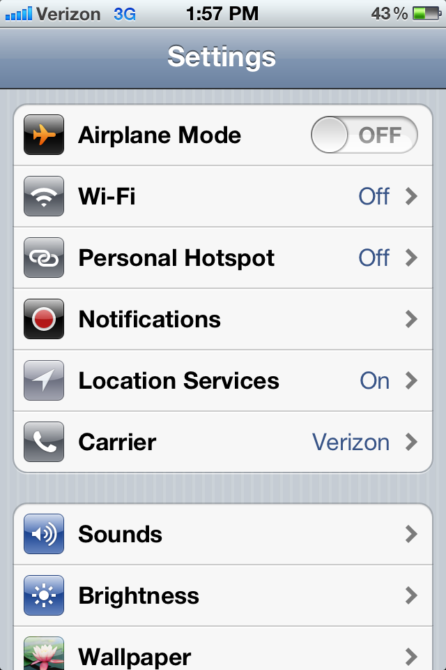 Verizon iPhone 4S: New Carrier Option in Settings menu...? | MacRumors ...