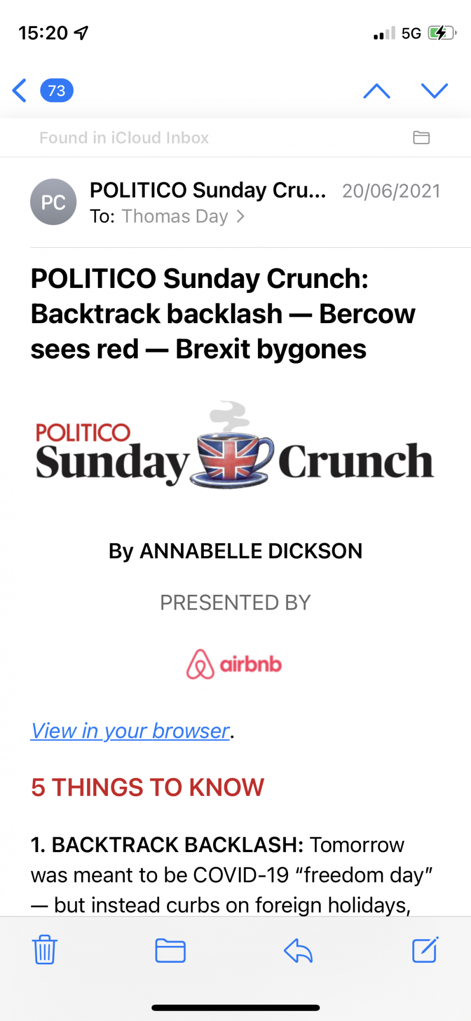 POLITICO Sunday Crunch Backtrack backlash — Bercow sees red — Brexit bygones.png