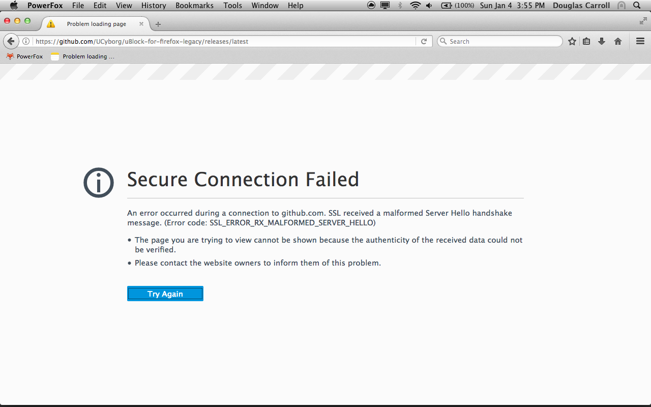 PowerFox no secure connection.png