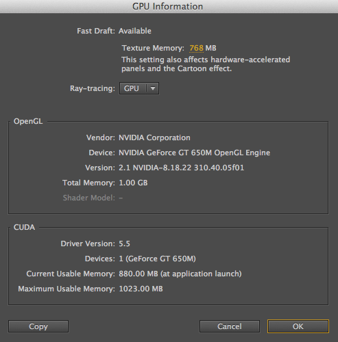 GPU memory allocation in After Effects | MacRumors Forums
