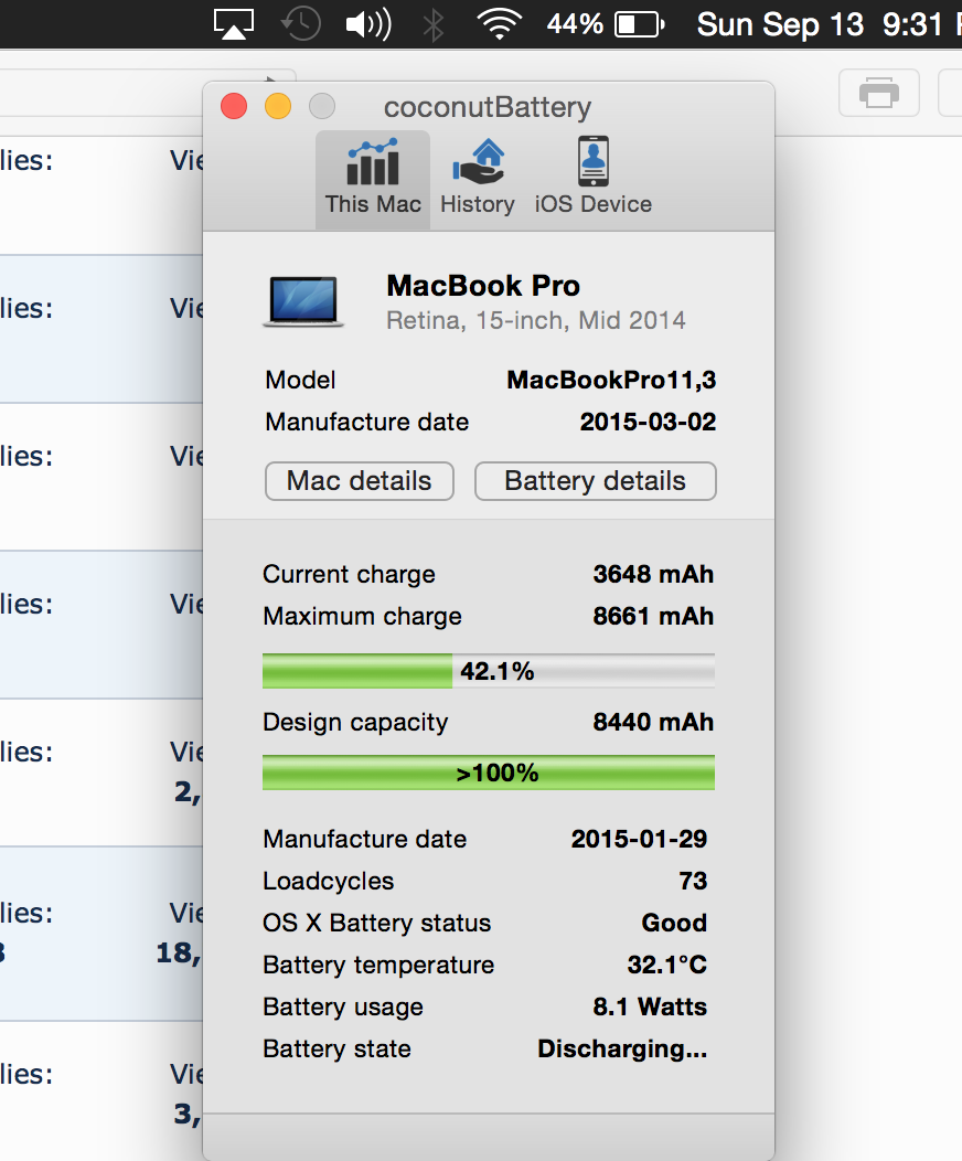 Rejse Paine Gillic alliance CoconutBattery issue or MacBook? | MacRumors Forums