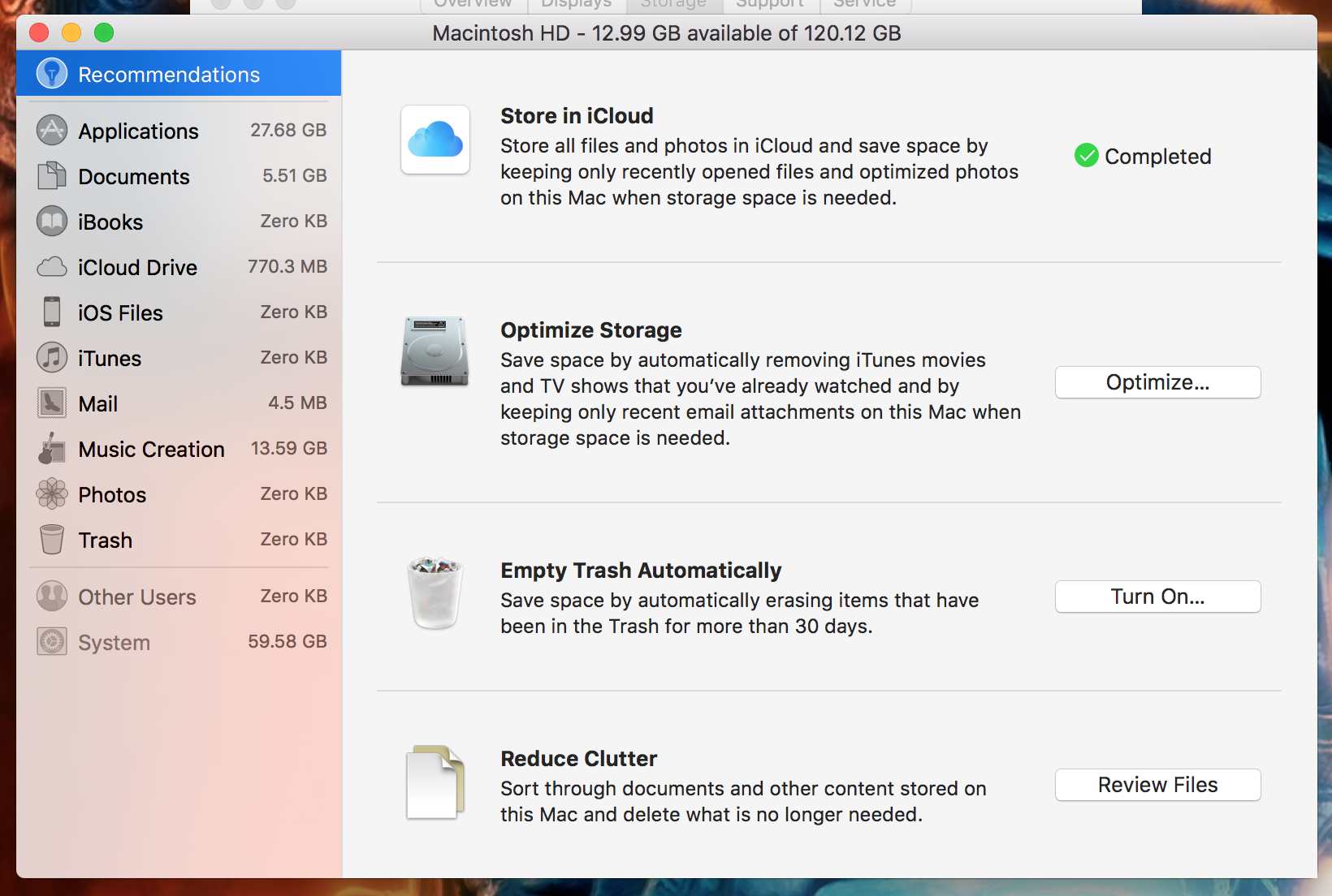 macOS Sierra taking up far too much storage | MacRumors Forums